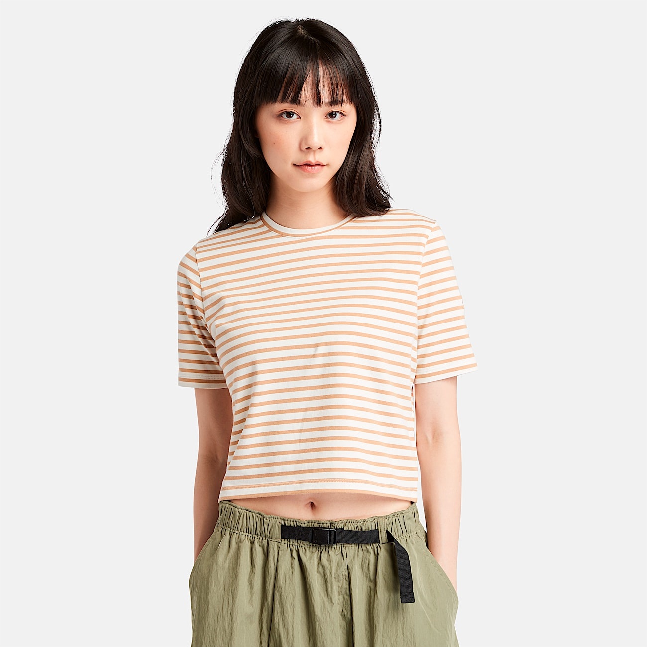 Women's Striped Short-Sleeve Baby T-Shirt - 2