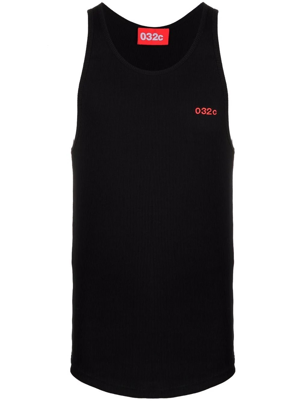 logo-embroidered ribbed tank top - 1