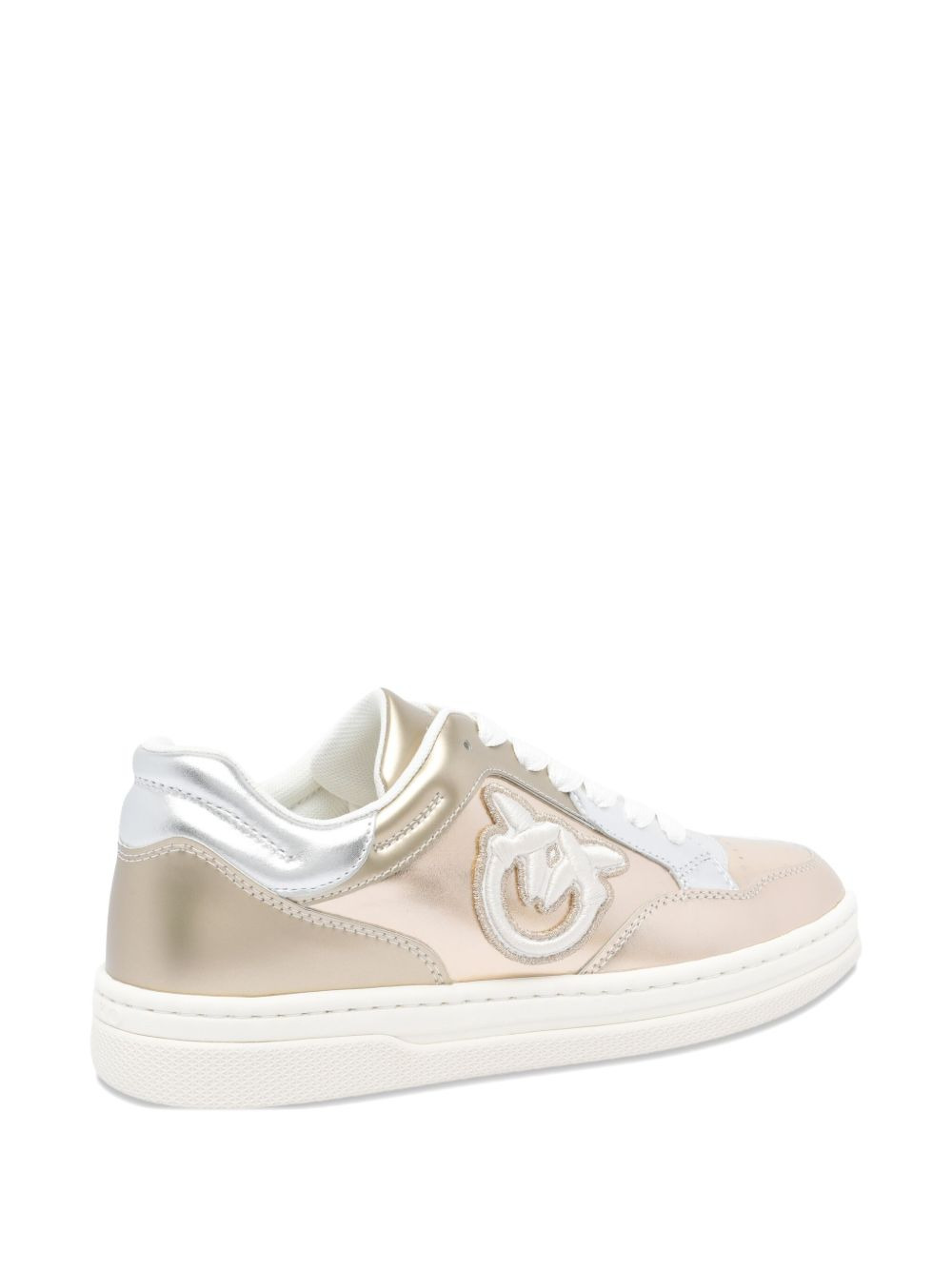 metallic logo-detail sneakers - 4