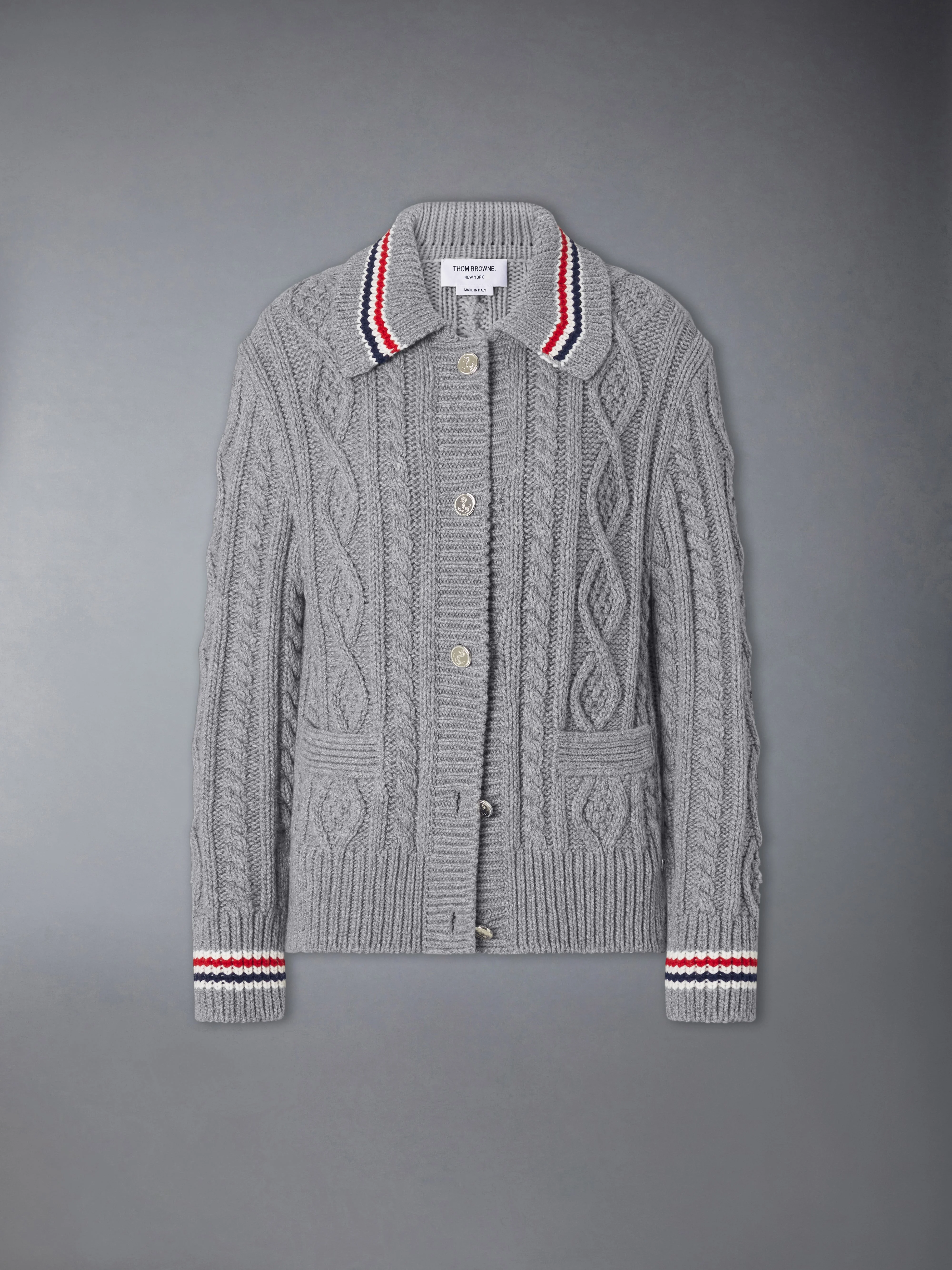 CASHMERE ARAN CABLE CARDIGAN JACKET - 1