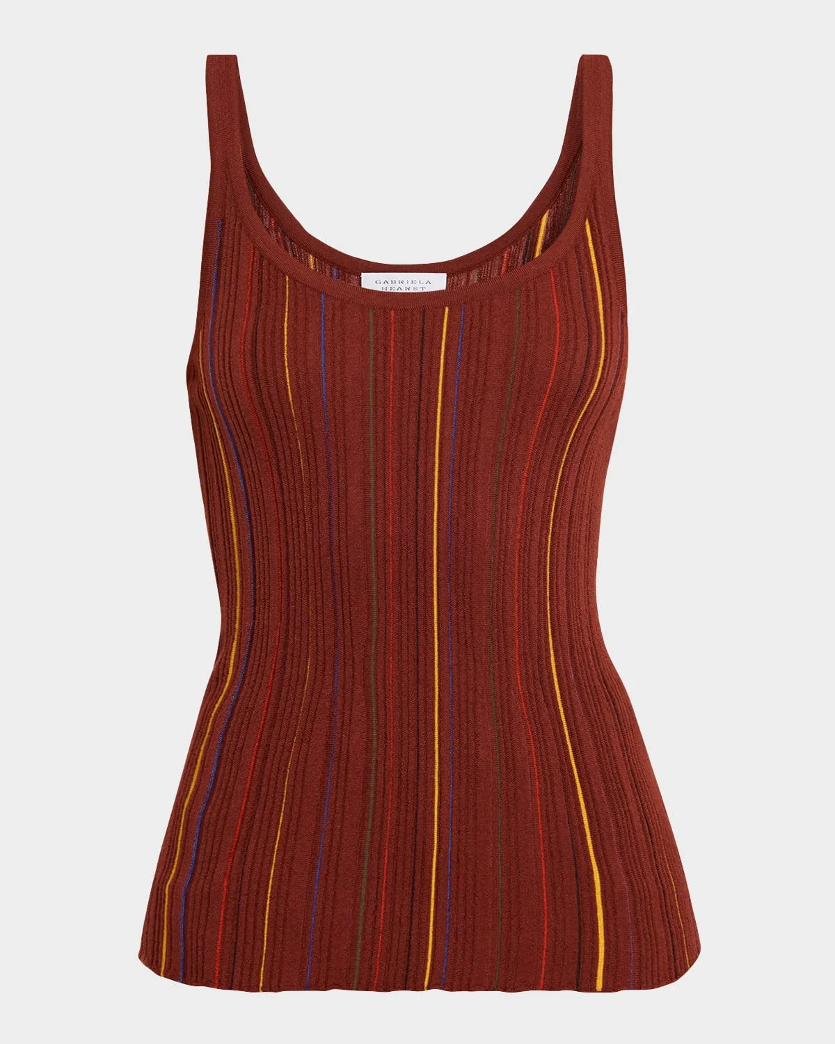 Yara Striped Plisse Knit Tank Top - 1
