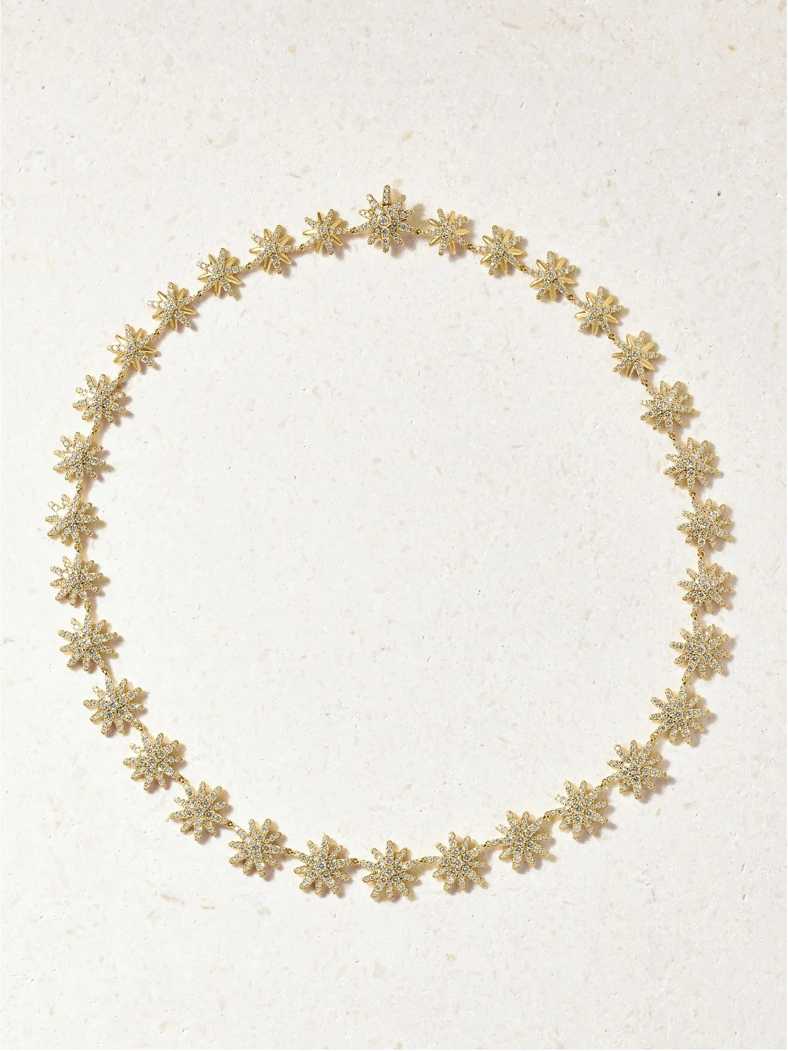 Startburst 18-karat gold diamond tennis necklace Gold - 1