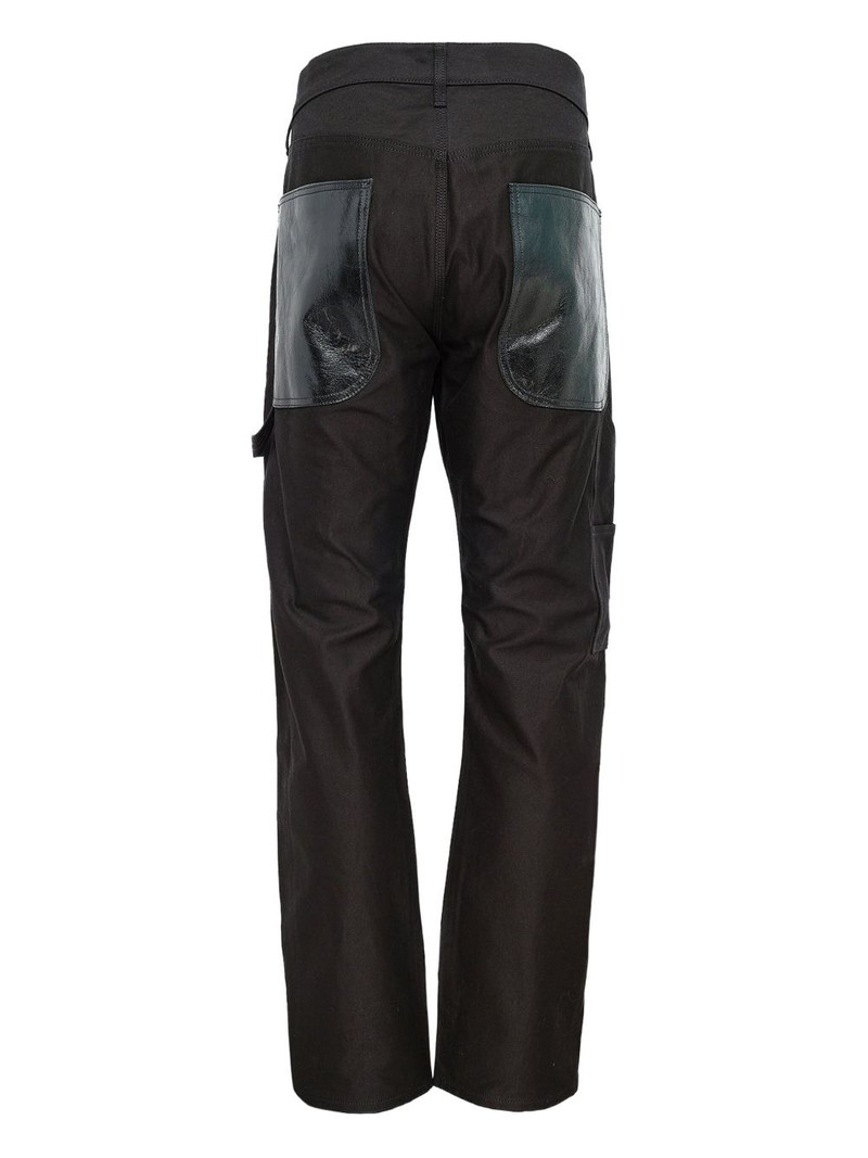 Junya Watanabe MAN leather-patch cotton trousers outlook