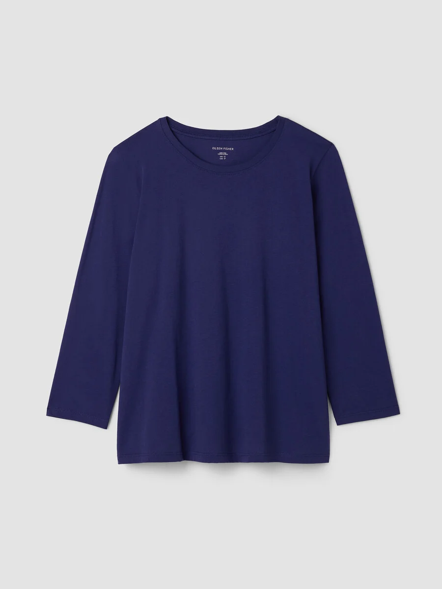Organic Pima Cotton Jersey 3/4-Sleeve Tee - 1