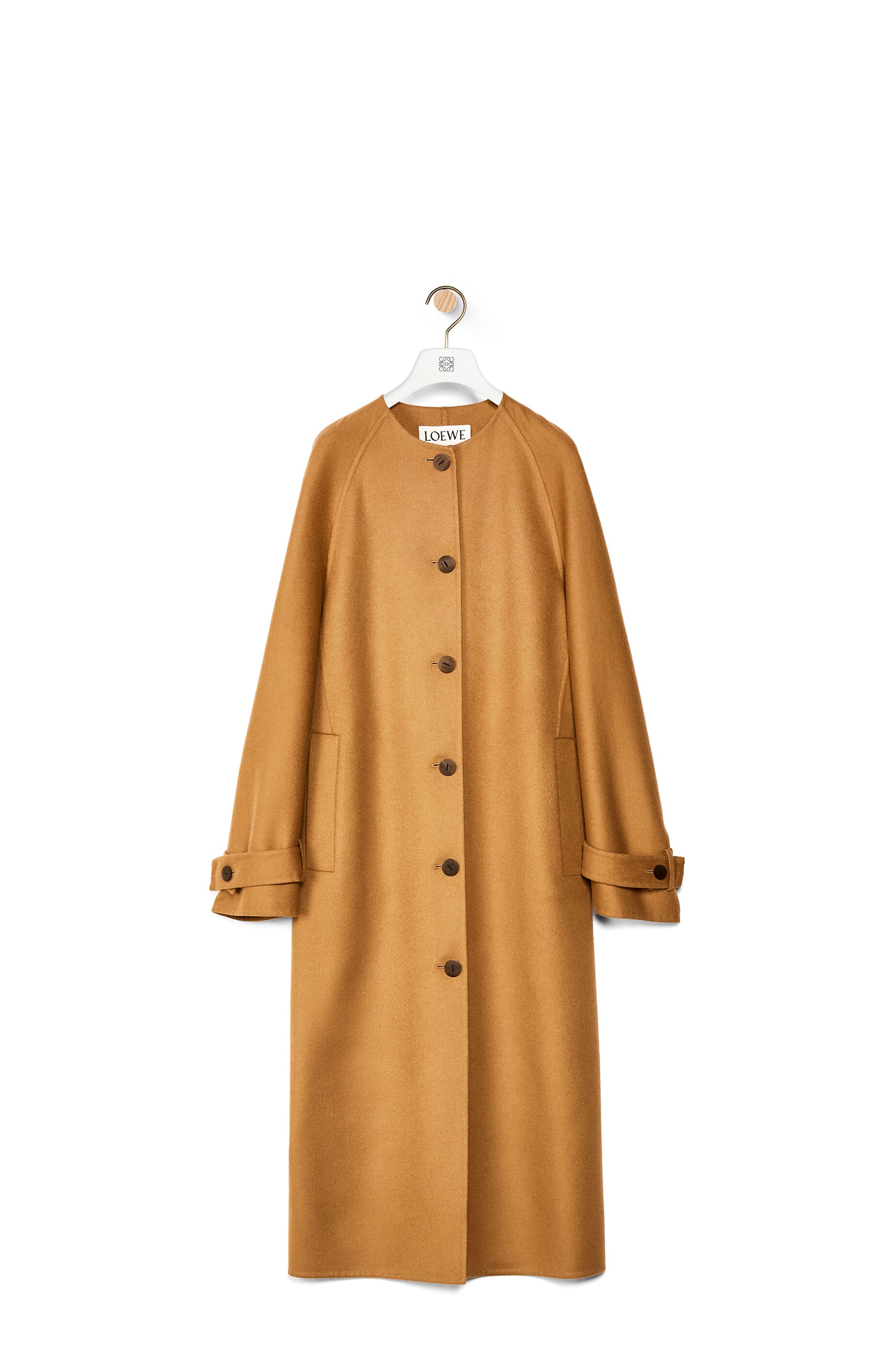 Raglan sleeve coat in wool and cashmere - 1