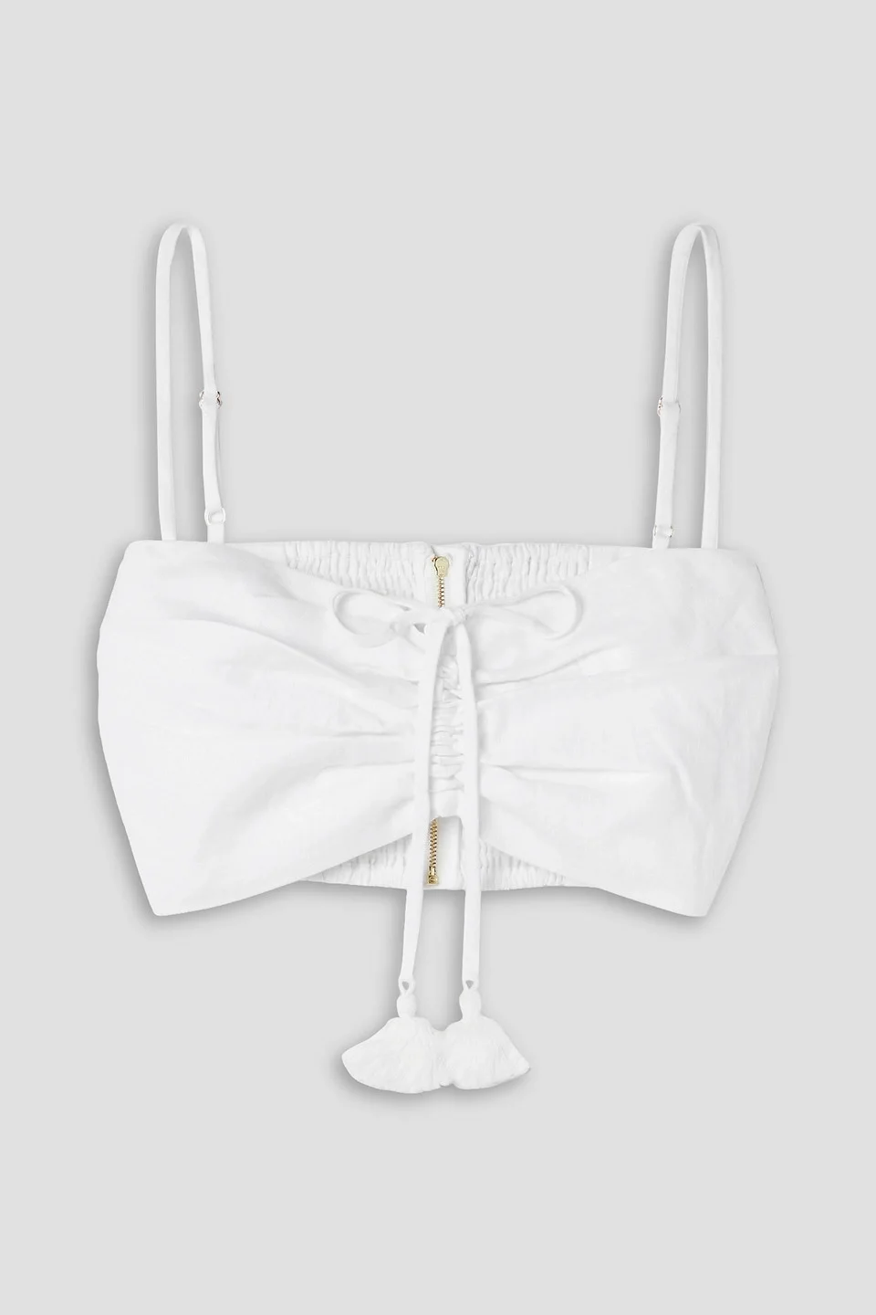 Maidstone cropped shirred linen top - 1