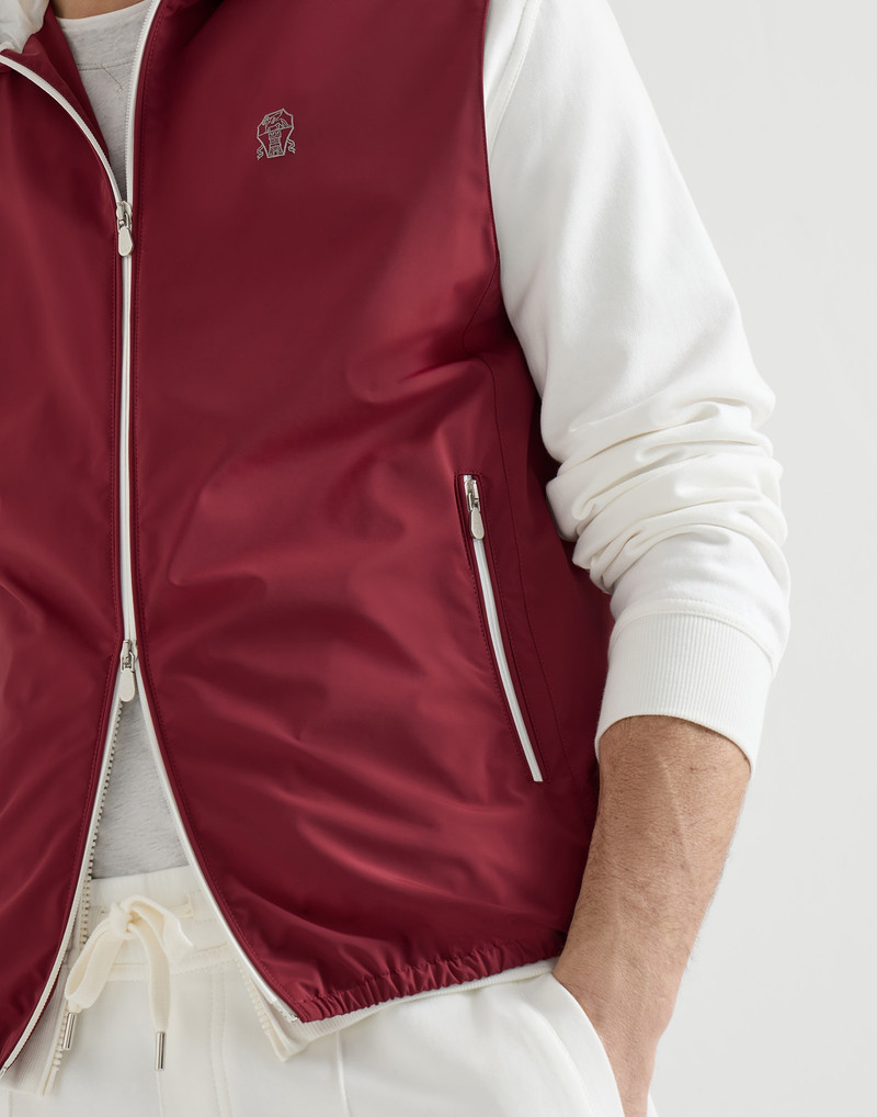 Bonded nylon hooded vest with logo 4