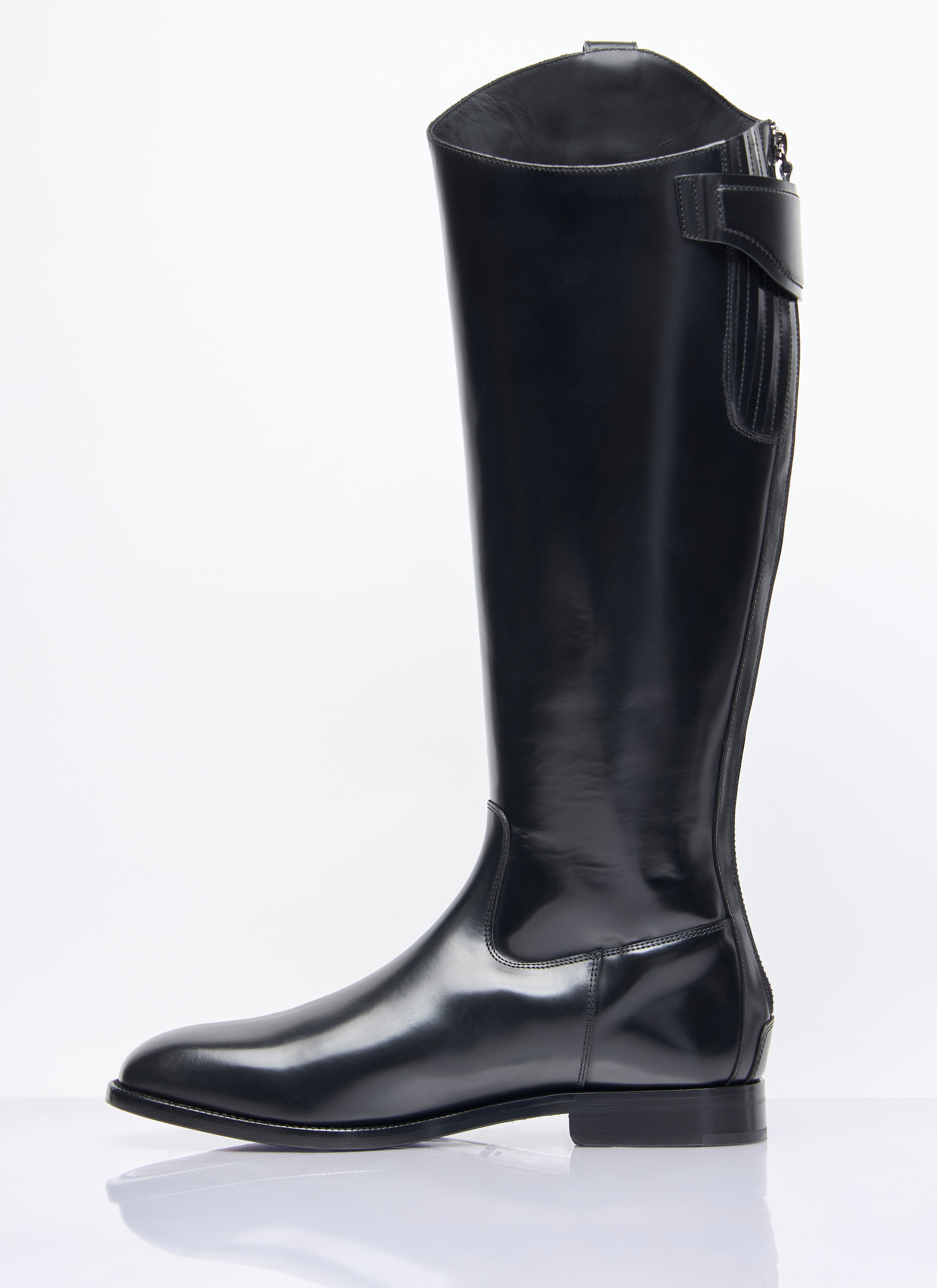 Knee-High Leather Boots - 4
