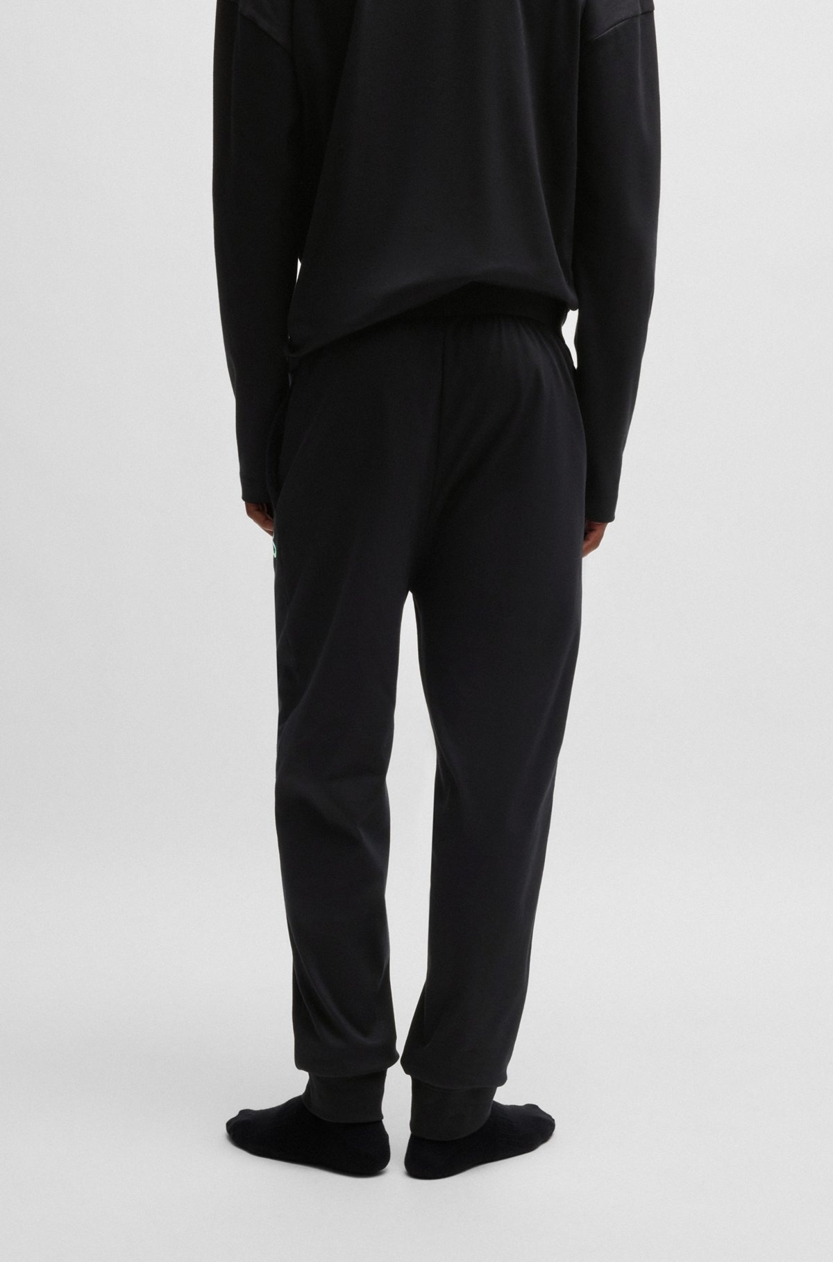 INTERLOCK-COTTON PAJAMA BOTTOMS WITH IRIDESCENT LOGO - 4