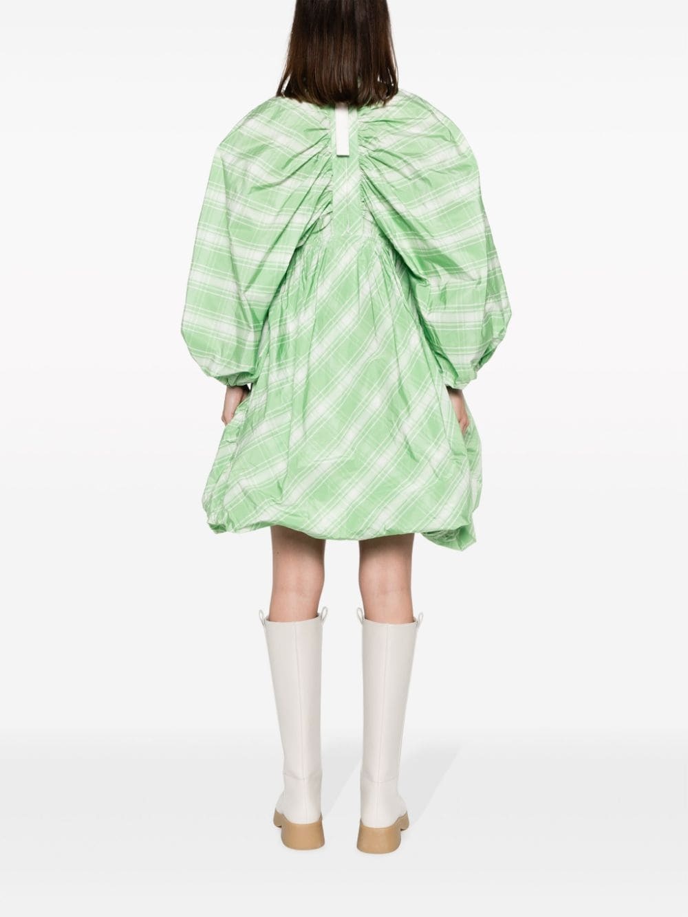 plaid-check pattern minidress - 4