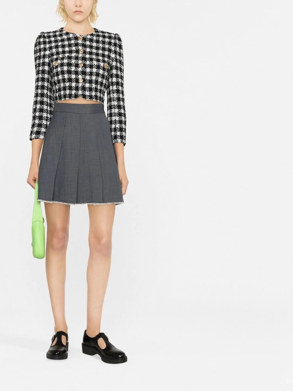 Vichy cropped tweed jacket - 2