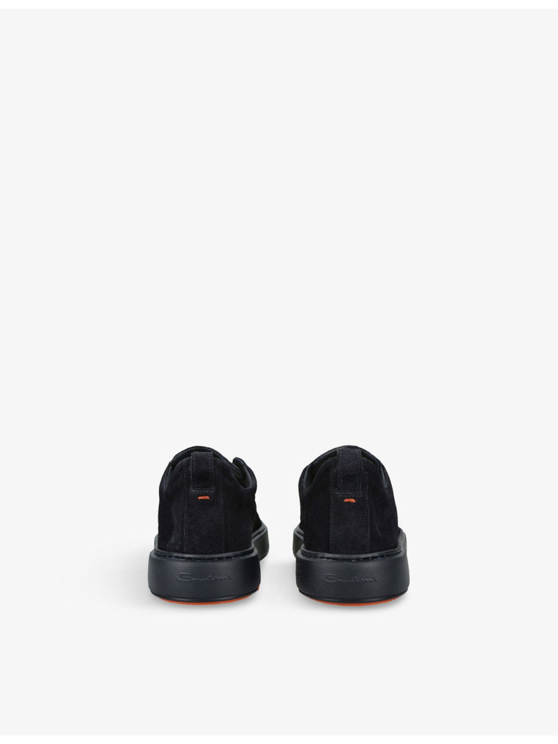 Santoni Clean Icon Branded Suede Trainers outlook