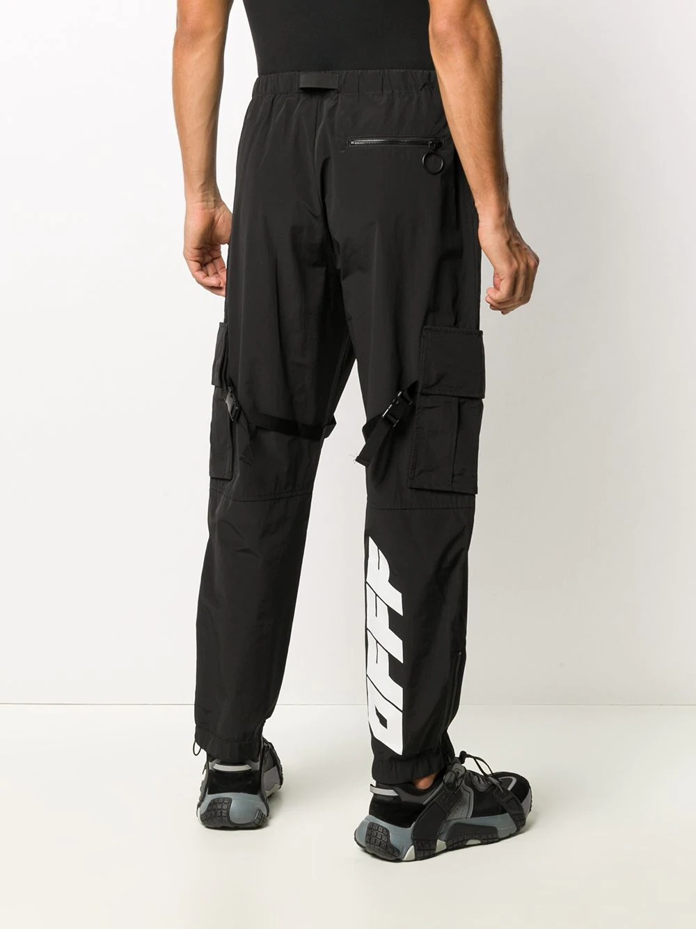 OFFF belted-waist cargo trousers - 4