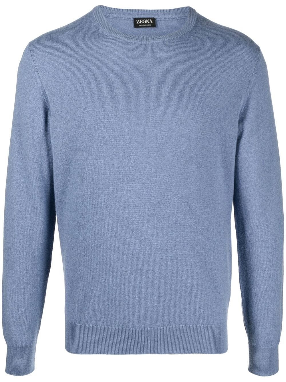 ribbed-knit crew neck sweater - 1