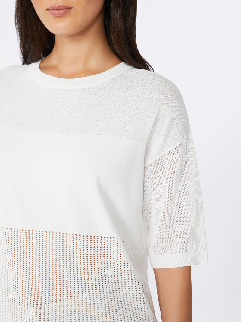 CELEBRE Viscose yarn jumper - OPTICAL WHITE 5