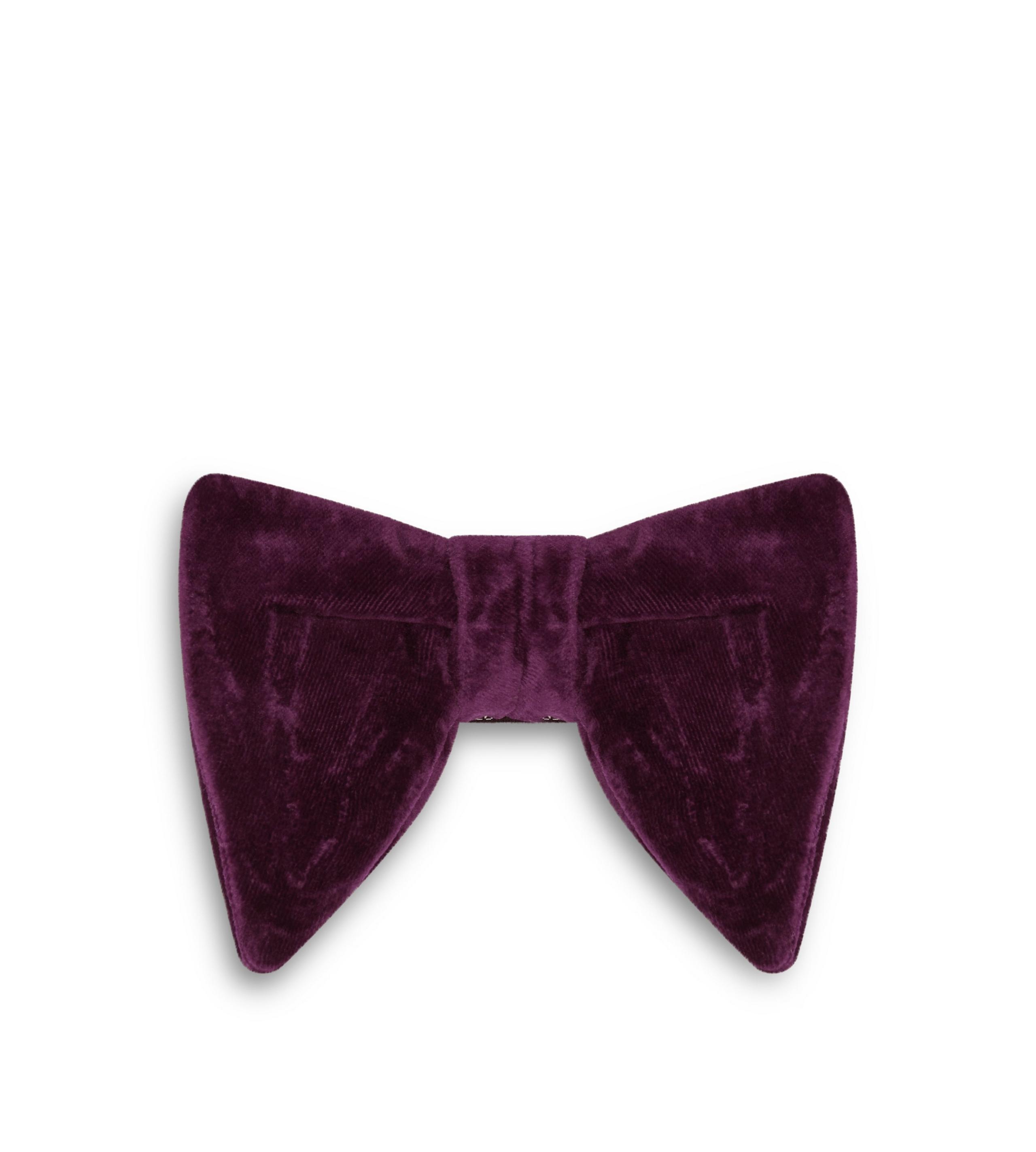 SILK VISCOSE VELVET BOW TIE - 1