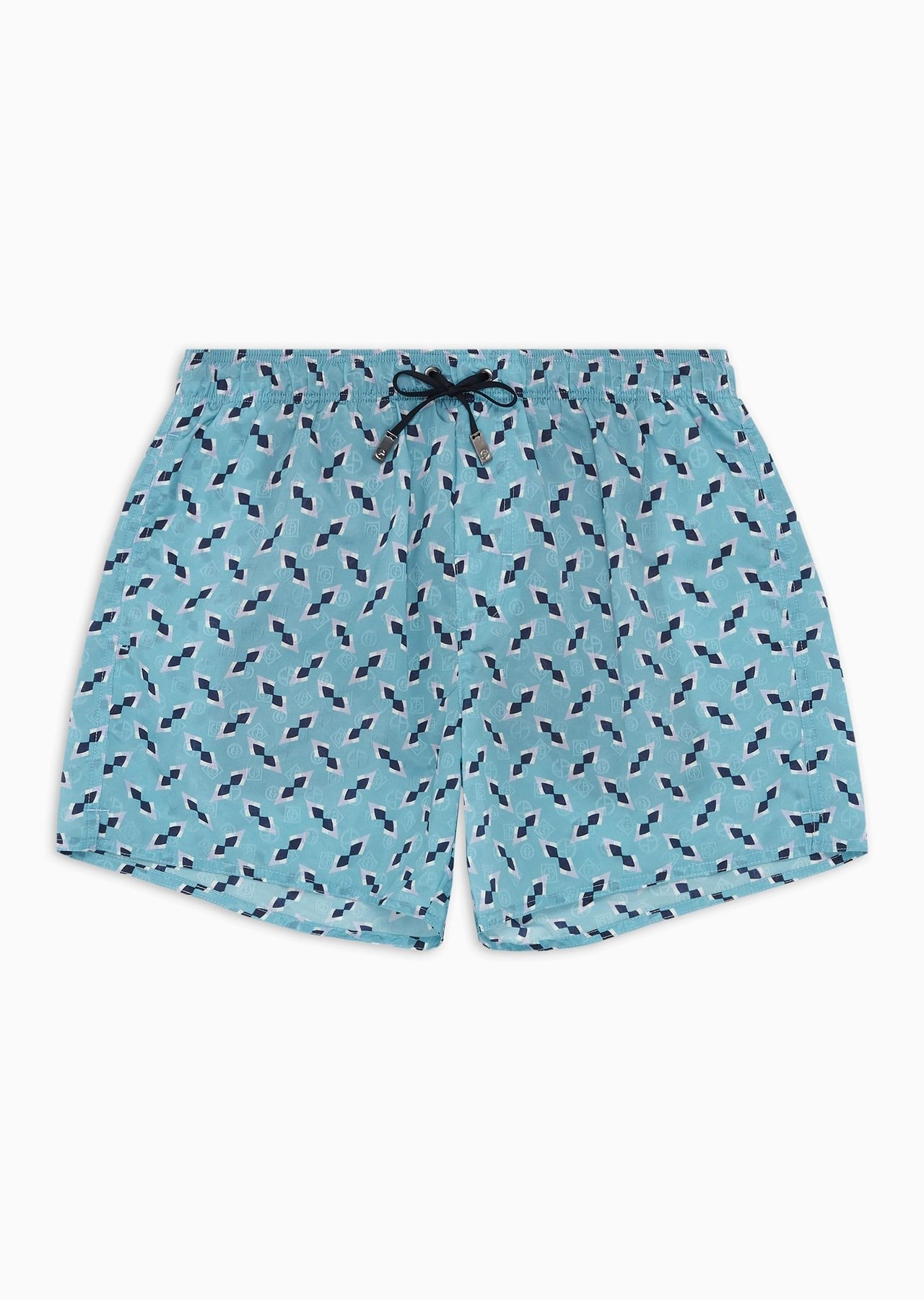 Swim trunks with jacquard motif and print - 1