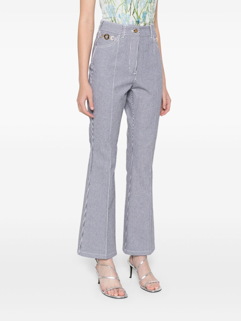 striped flared trousers - 3