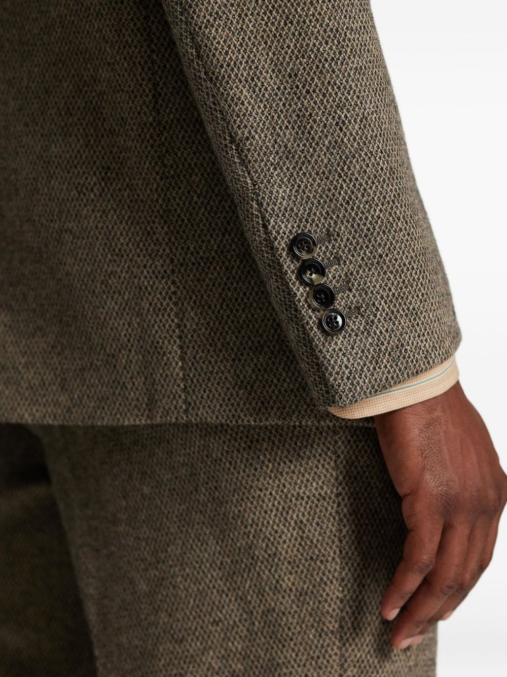 three-button tweed blazer - 6