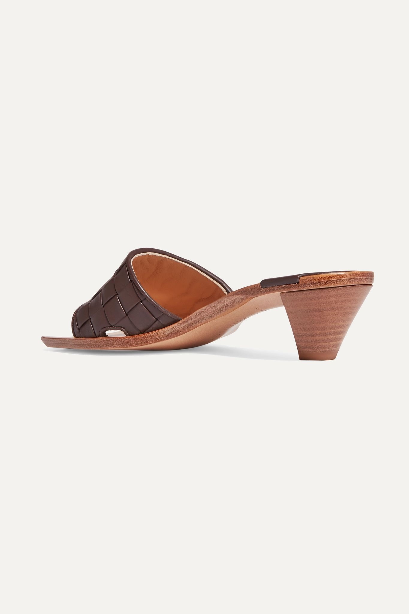 Intrecciato leather mules - 4