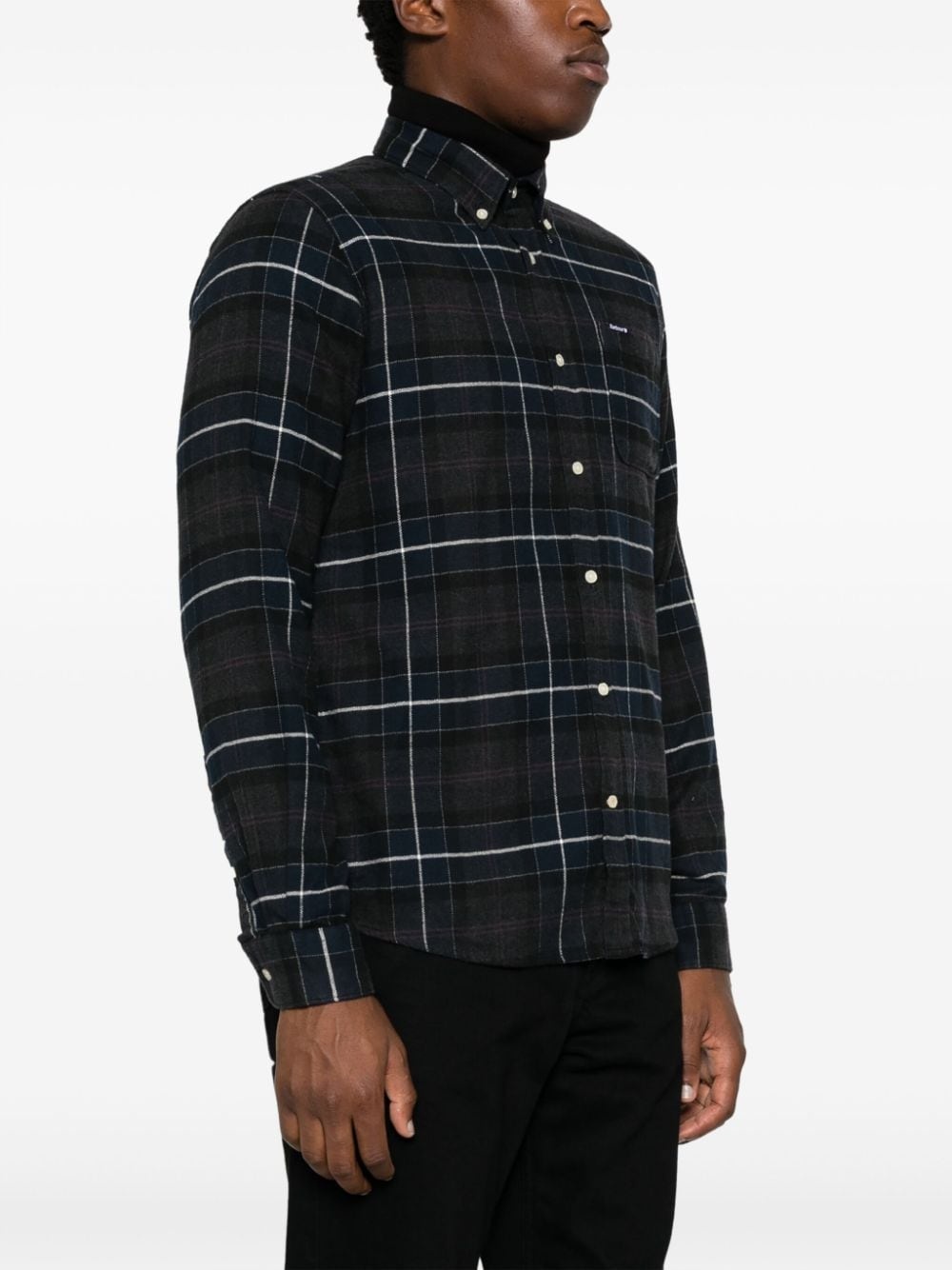 check-pattern chest-pocket shirt - 4
