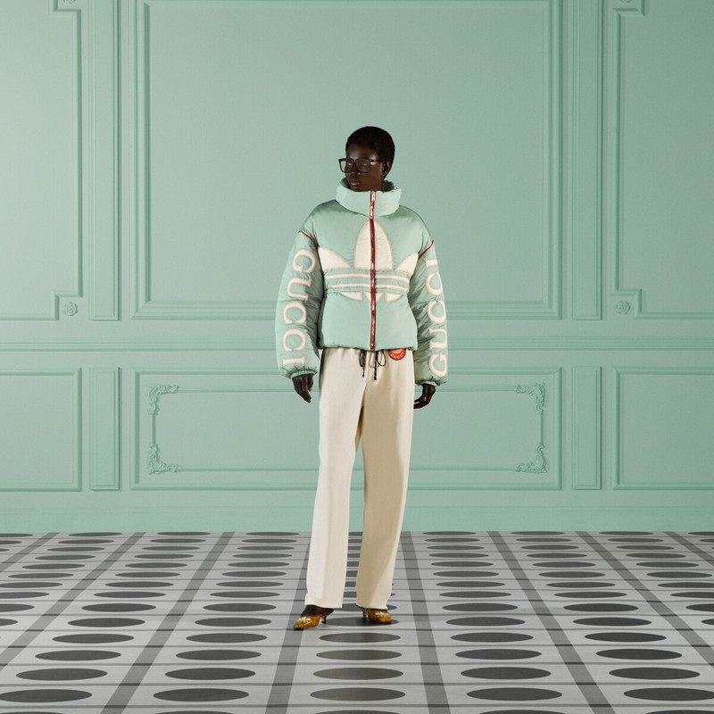GUCCI adidas x Gucci padded nylon bomber outlook