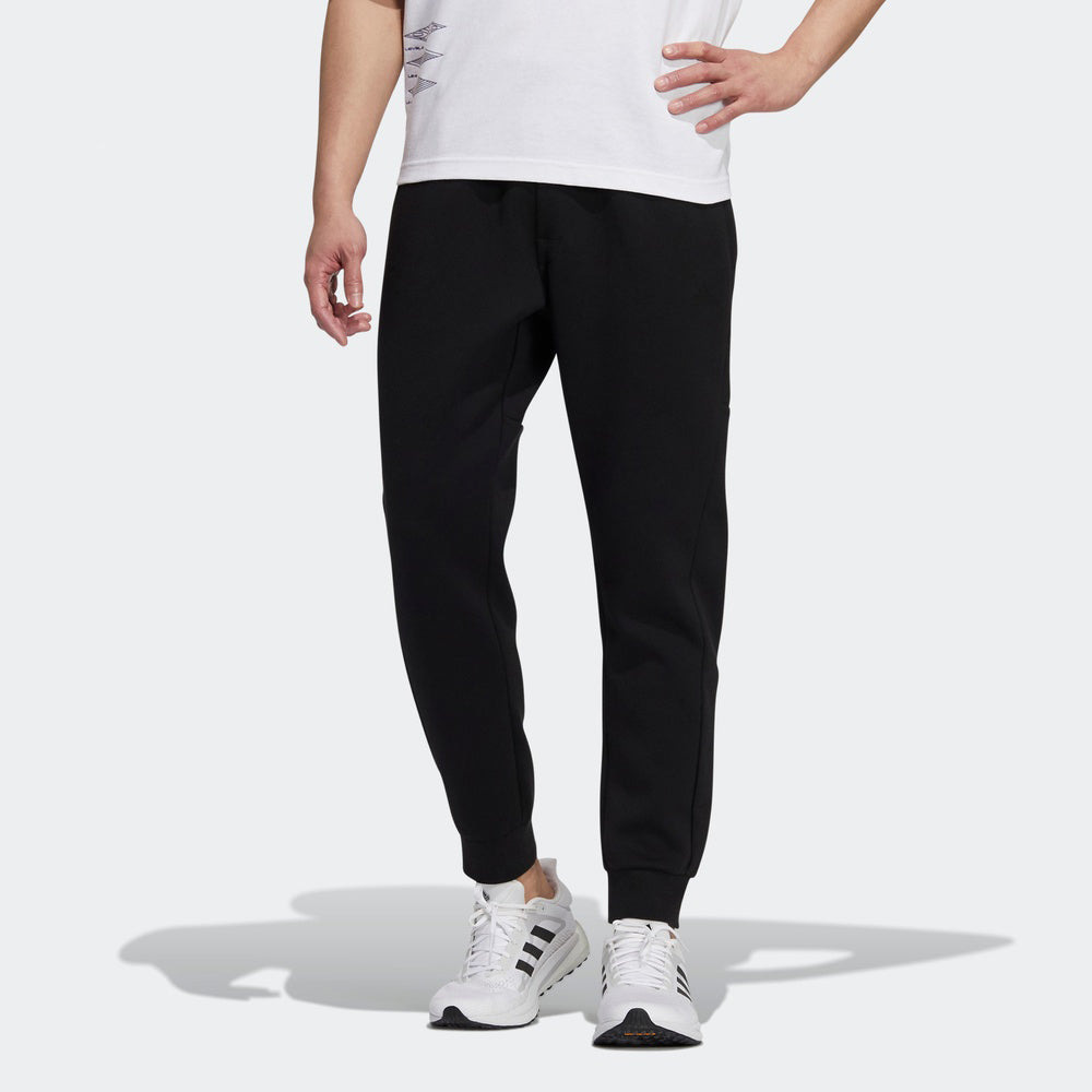 Men's adidas Solid Color Sports Pants/Trousers/Joggers Black H39217 - 2