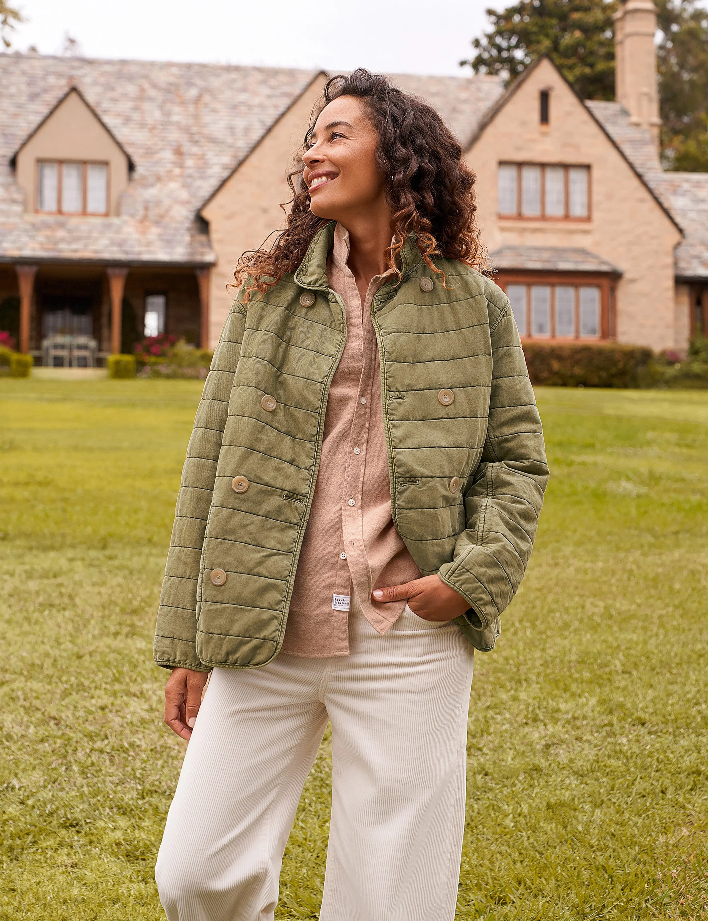 Quilted Peacoat - 1