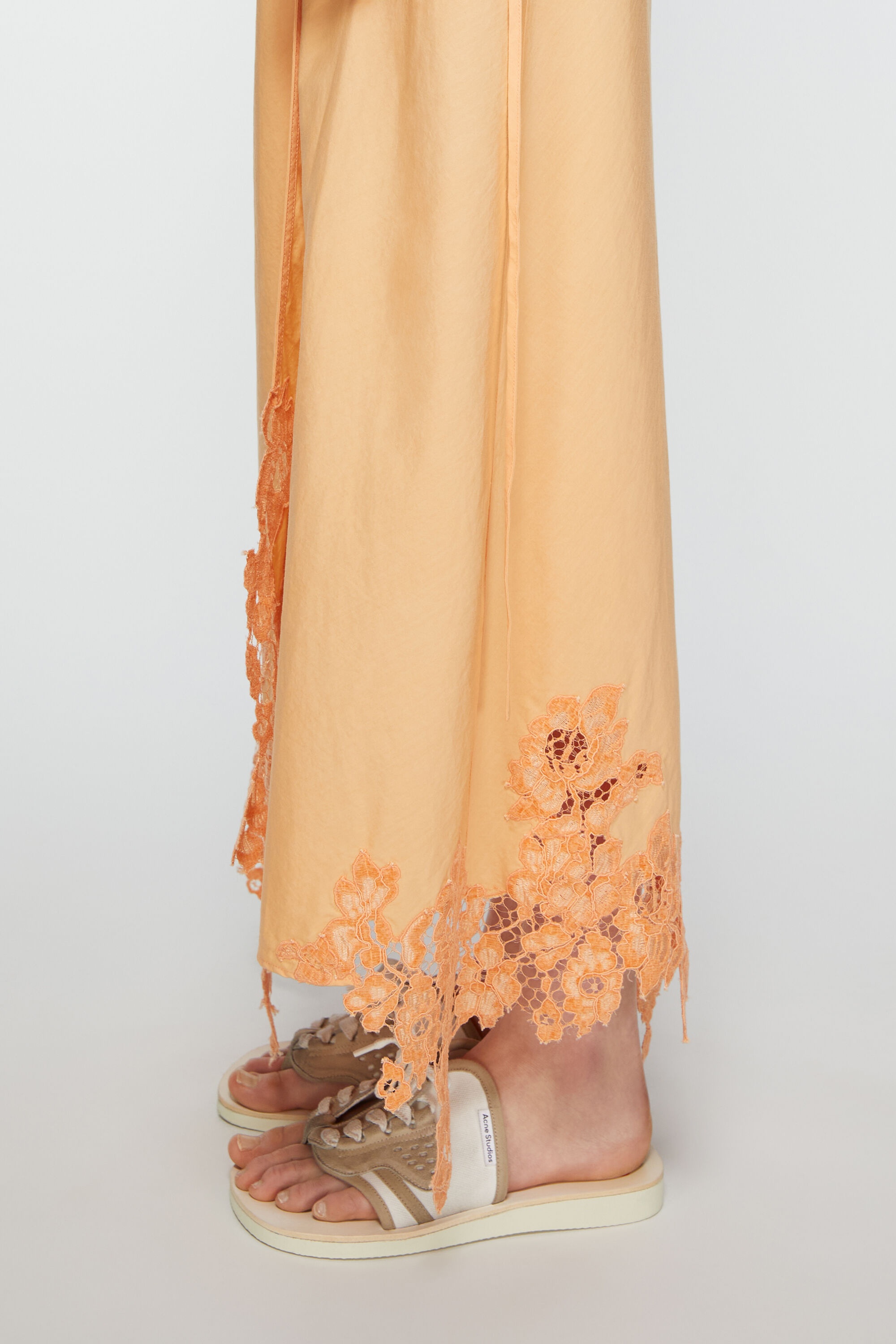 Lace wrap dress - Pastel Orange - 5