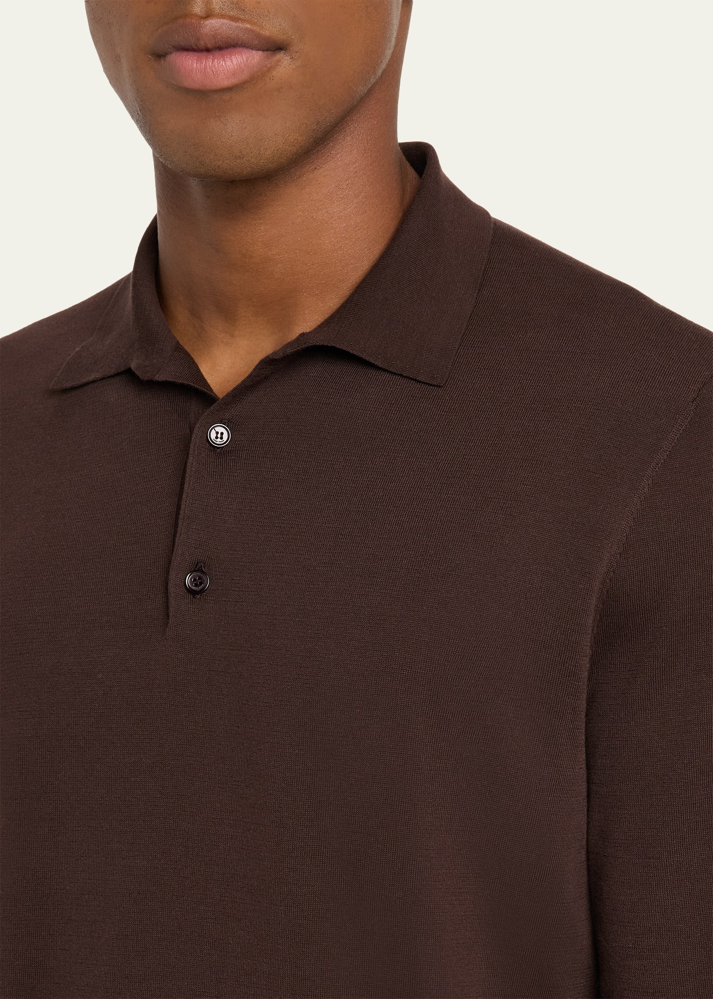 Men's Loro Island Cotton Giza Long-Sleeve Polo Shirt - 5