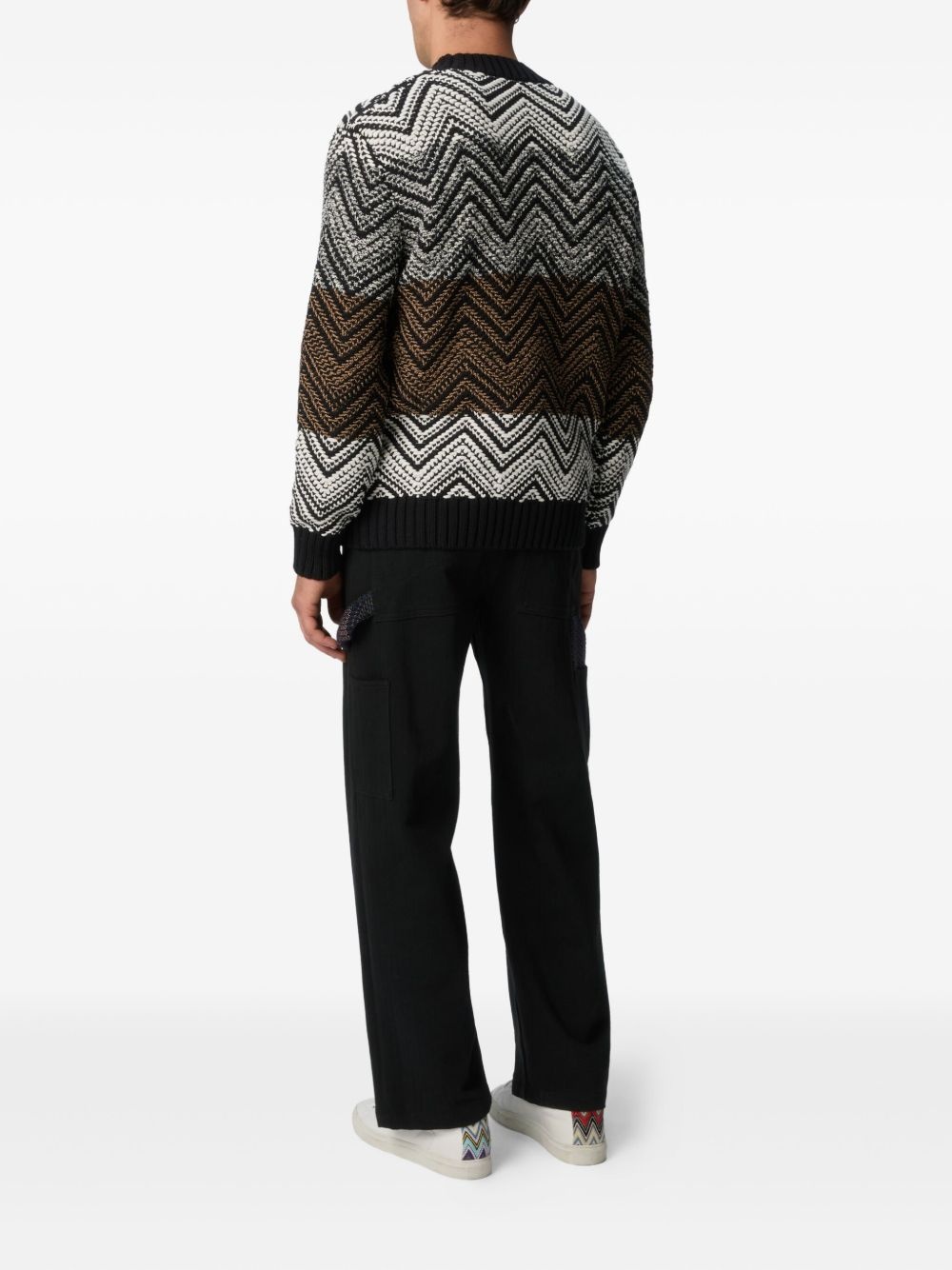 chevron-knit cardigan - 3