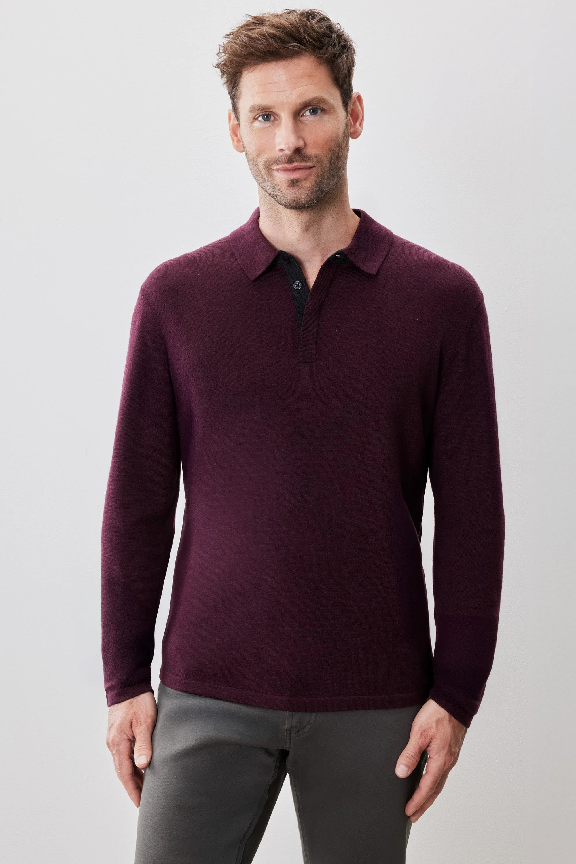 Thomas Long Sleeve Sweater Polo - 1
