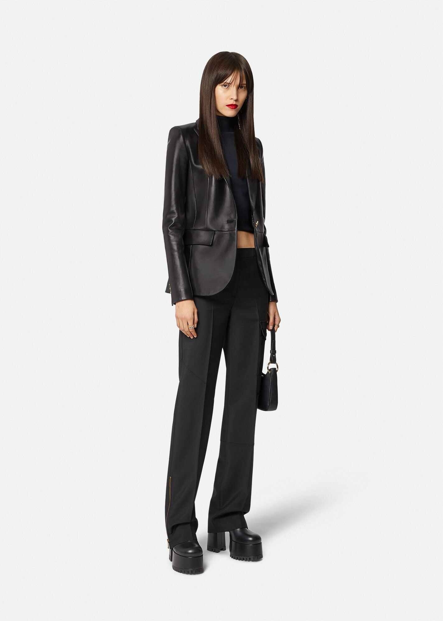 Medusa Nappa Leather Blazer - 2