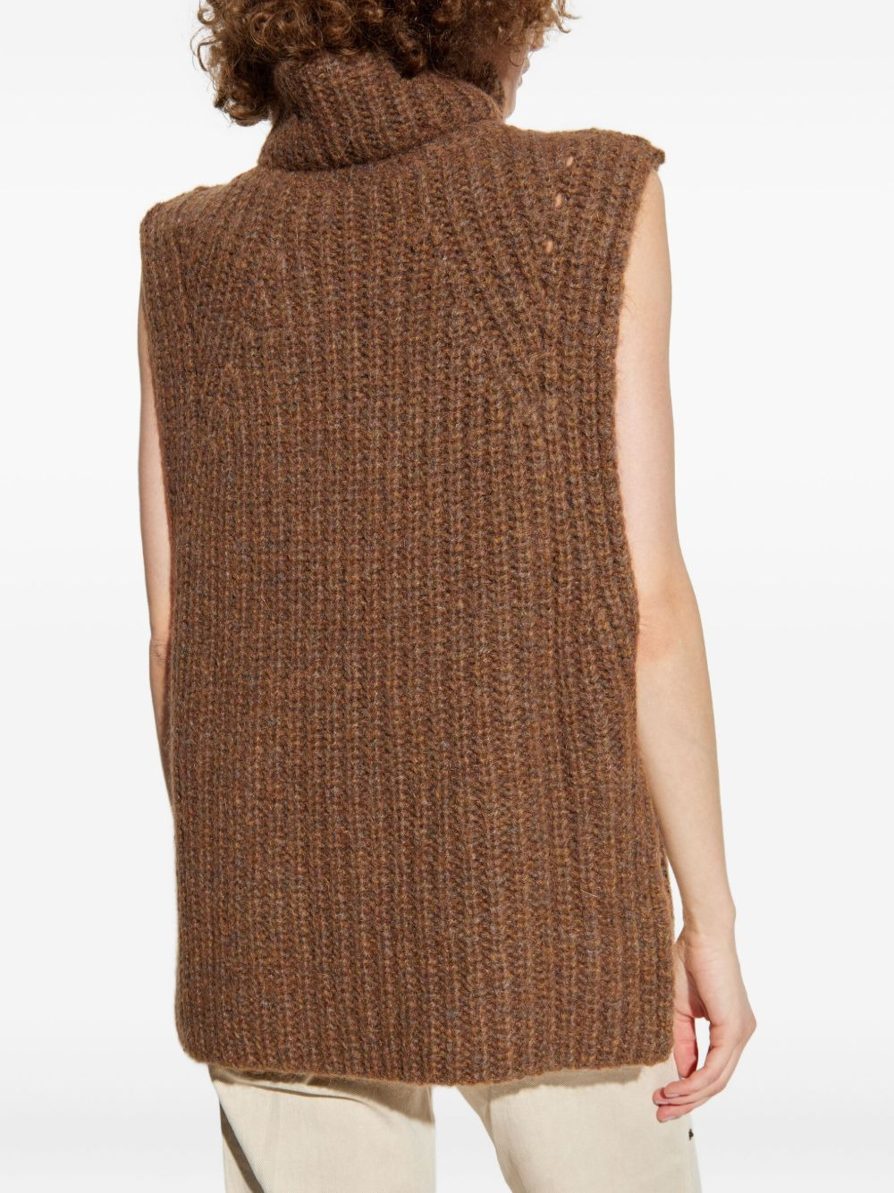 turtleneck ribbed vest - 4