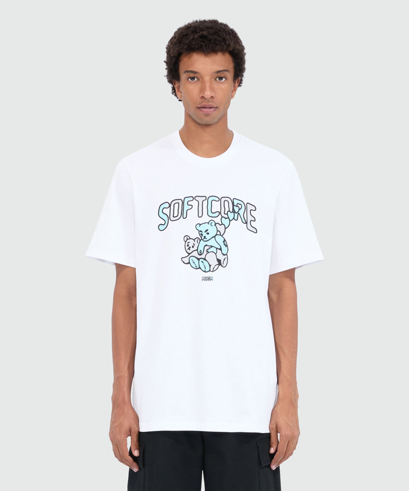 MSGM White cotton T-shirt with MSGM Softcore print outlook