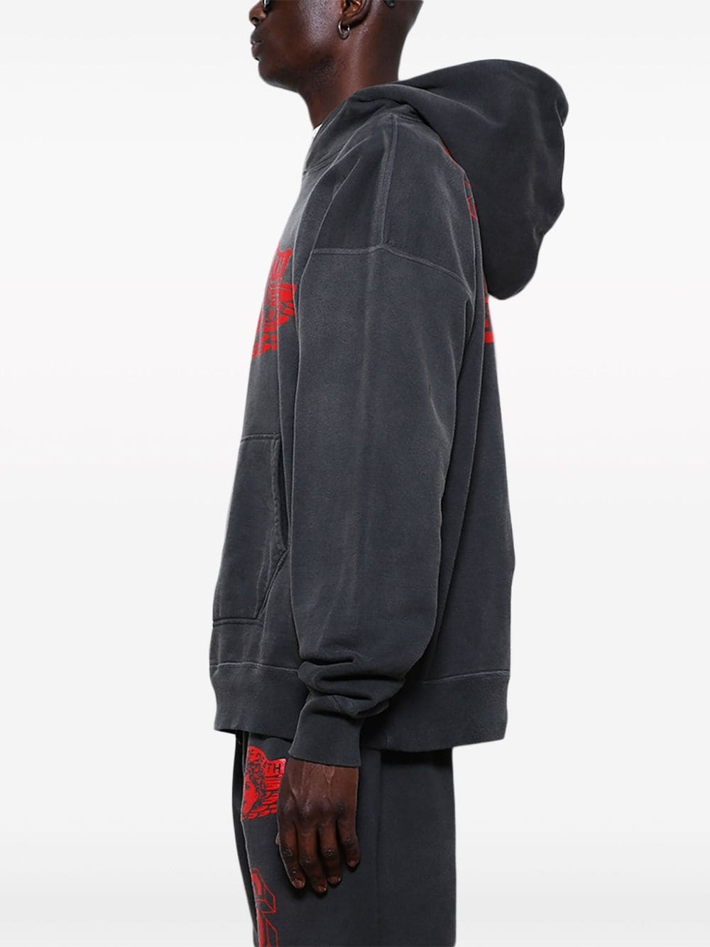 graphic-print cotton hoodie - 4