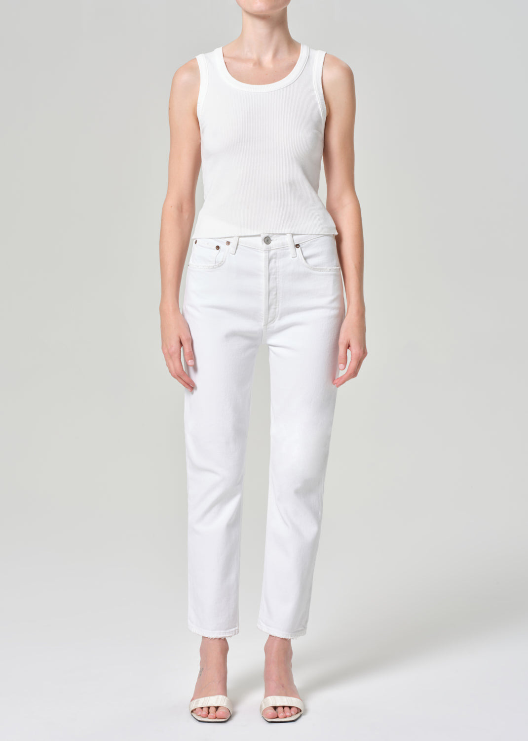 RILEY HIGH RISE STRAIGHT CROP (STRETCH) IN SOUR CREAM - 2