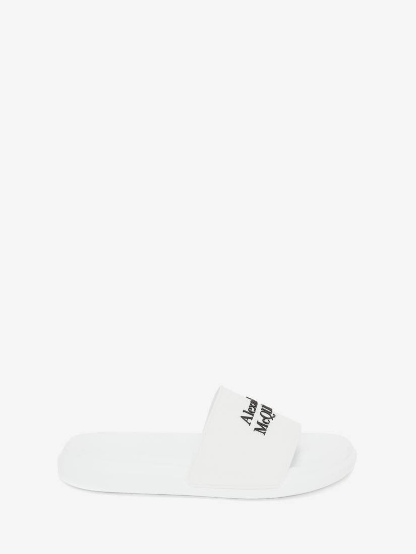 Alexander Mcqueen Pool Slide in White/black - 1