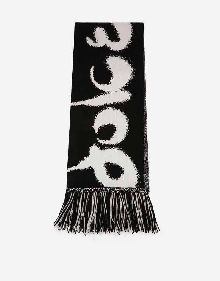 Cashmere jacquard scarf with Dolce&Gabbana logo - 3