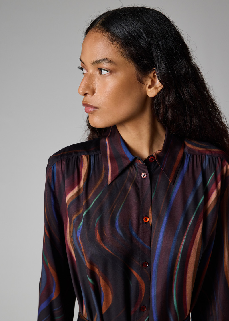 Women's 'Midnight Swirl' Shirt Dress 4