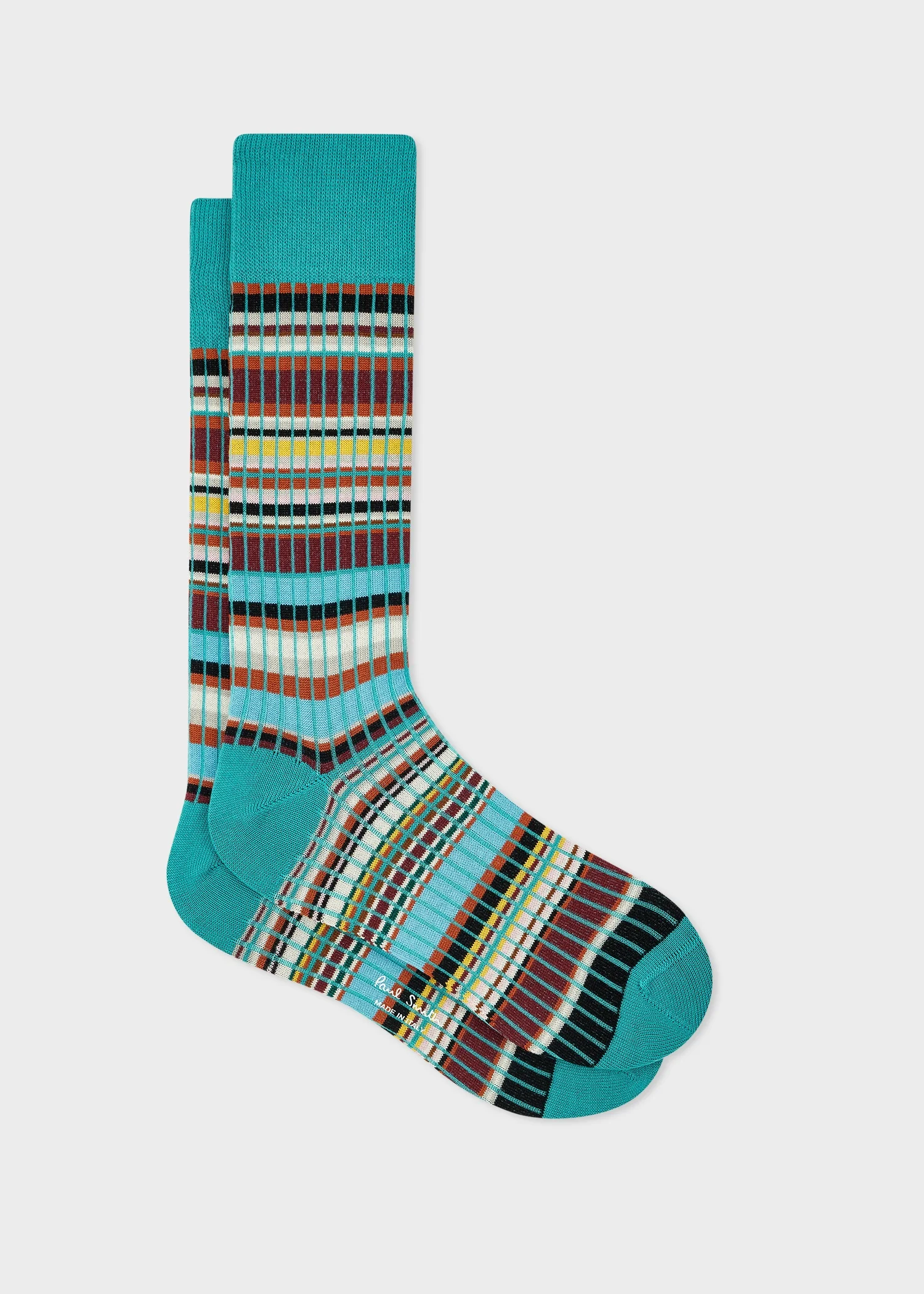 Blue 'Signature Stripe' Ribbed Socks - 1