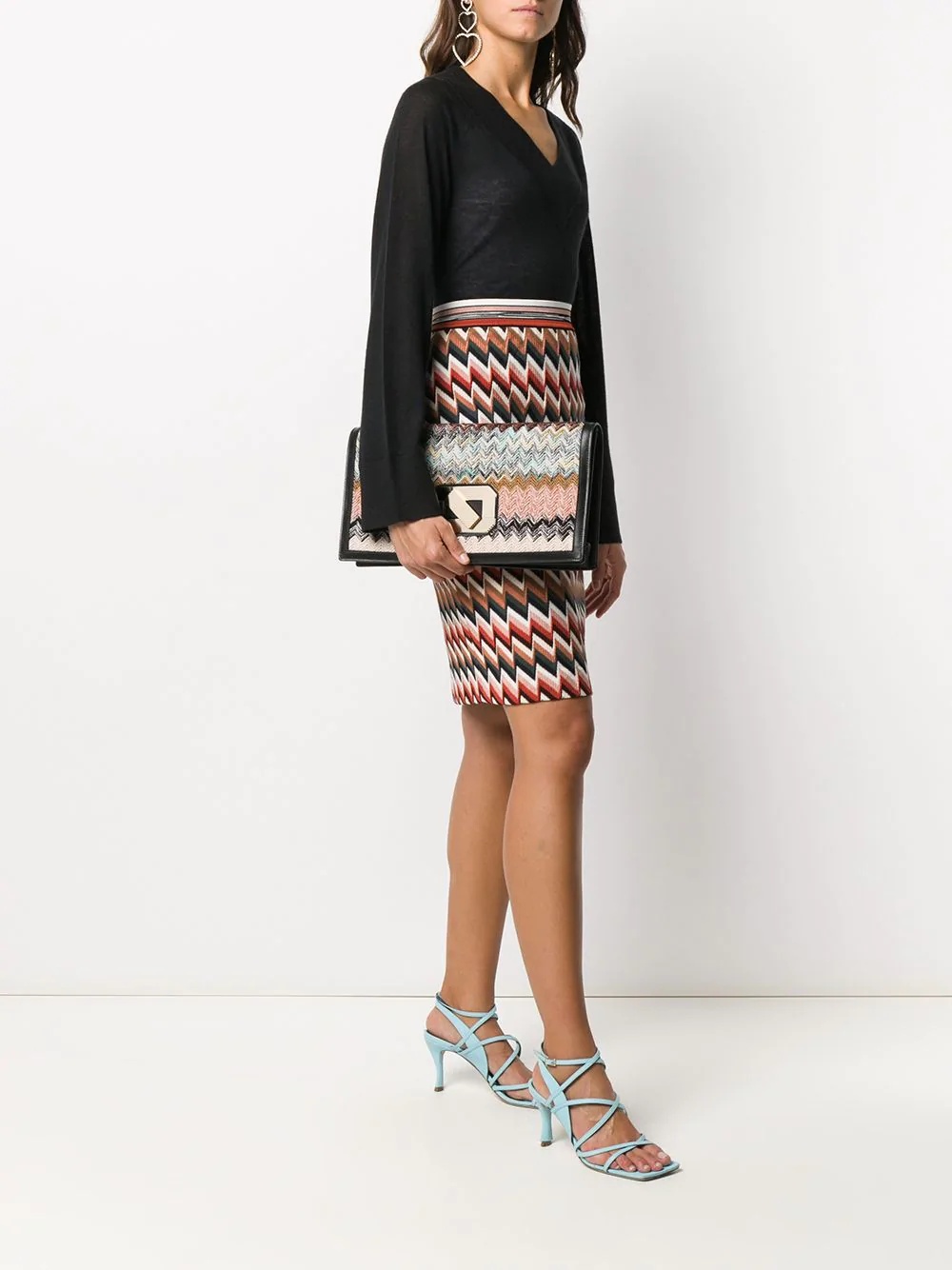 zigzag pattern clutch bag - 2