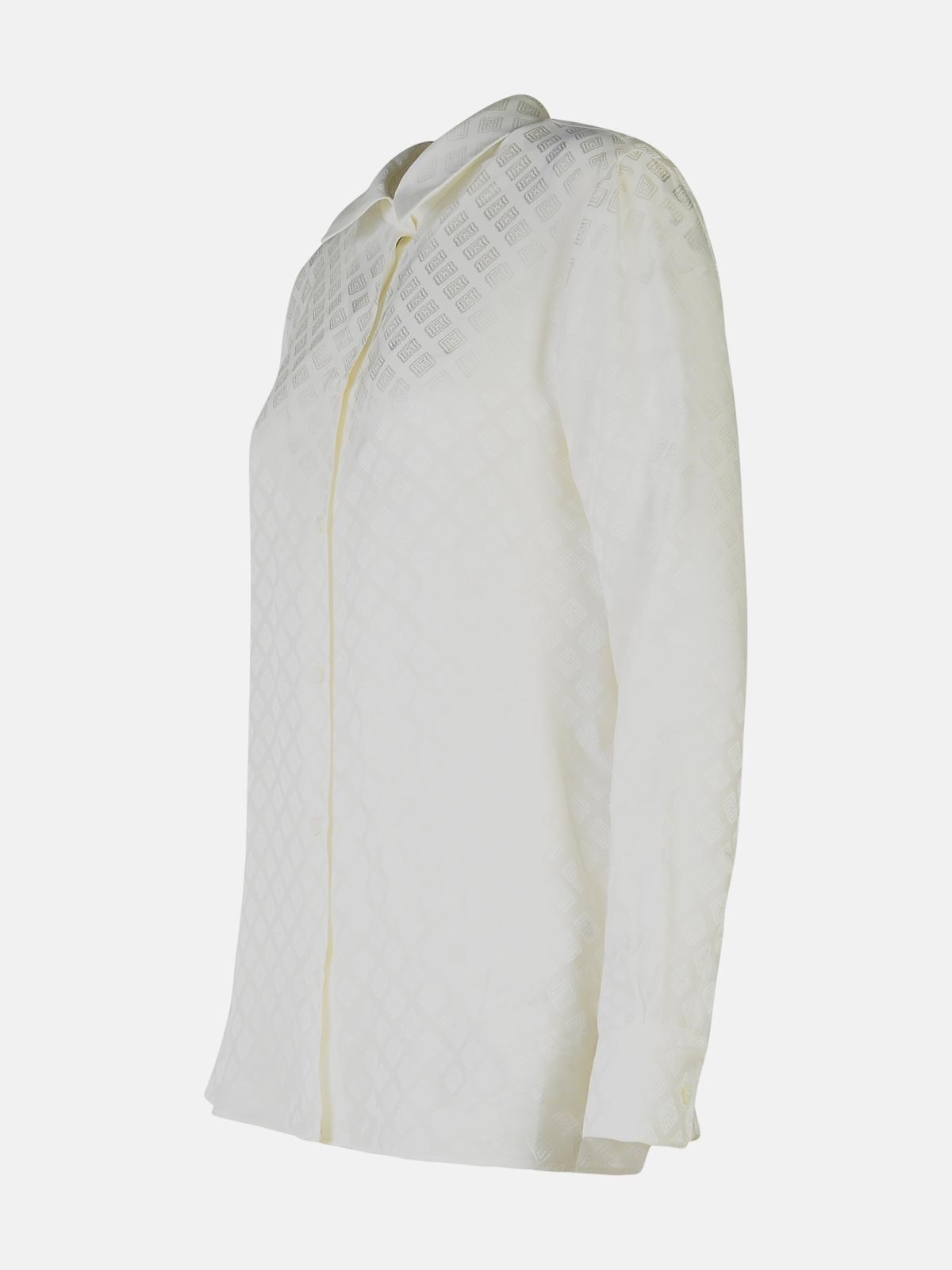 WHITE SILK BLEND SHIRT - 2