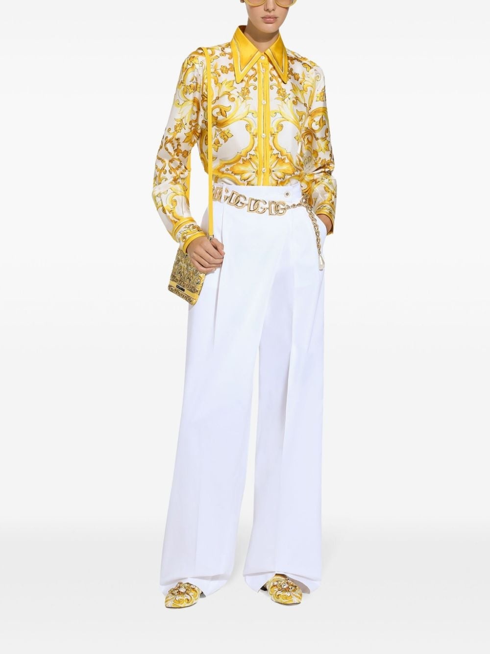high-waist flared trousers - 3