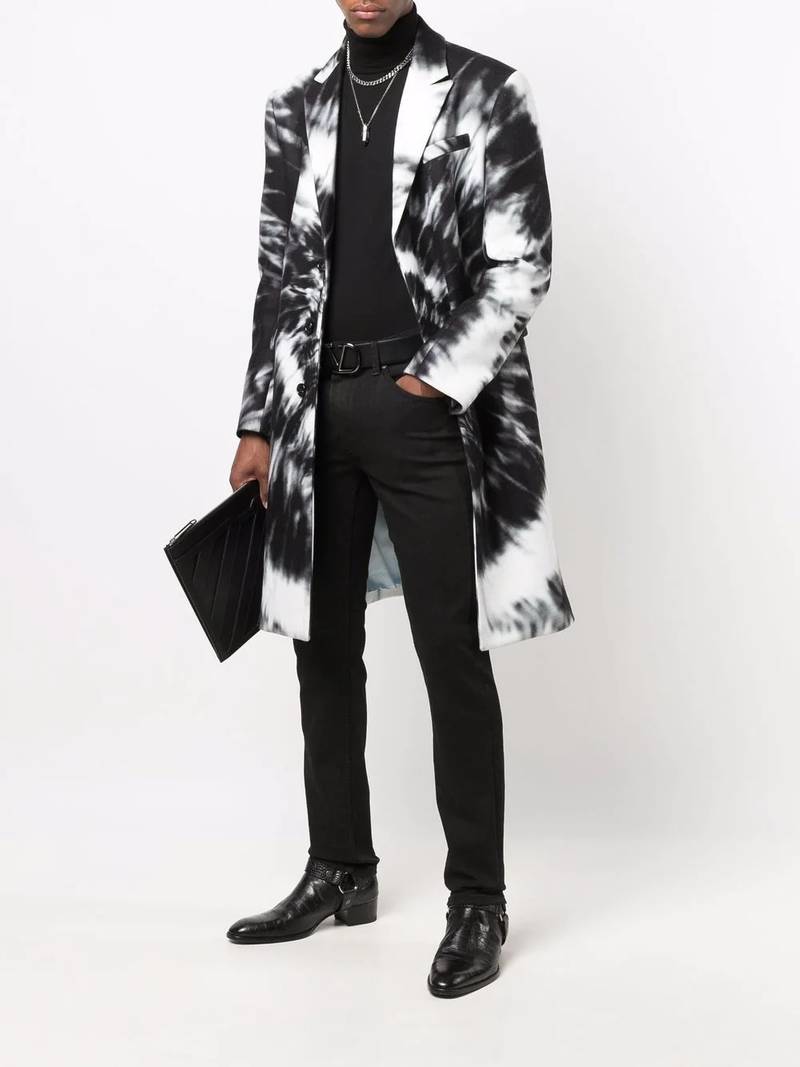 PHILIPP PLEIN single-breasted tie-dye coat outlook