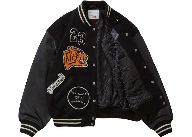 Supreme Supreme Tiger Varsity Jacket Black outlook