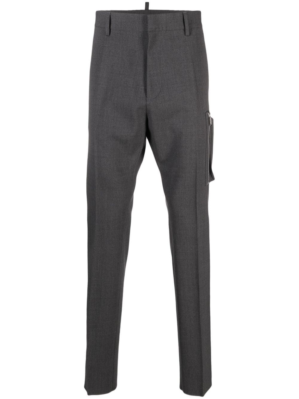 tailored wool blend cargo trousers - 1