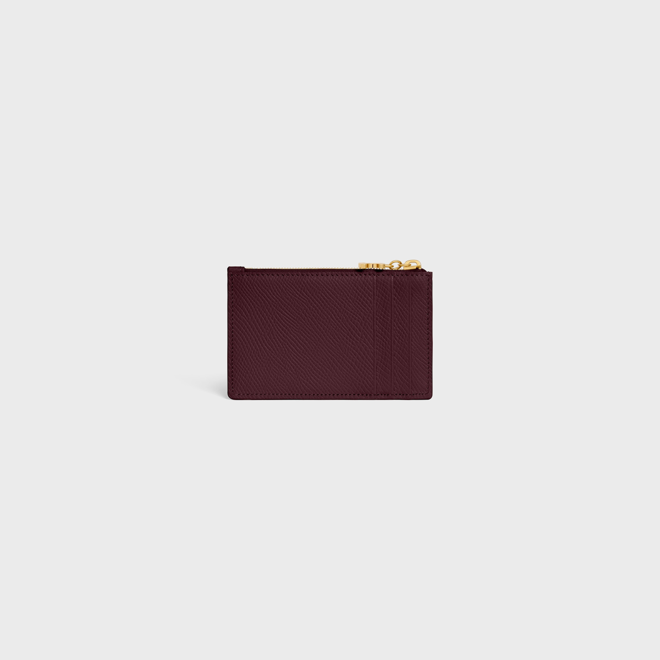 ZIPPED CARD HOLDER TRIOMPHE CHARMS IN GRAINED CALFSKIN - 3