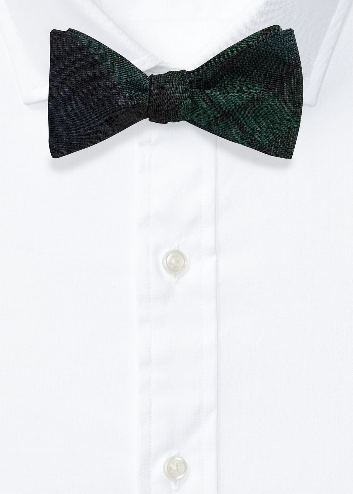Men's Cashmere and Silk Black Watch Tartan Bow Tie - 2