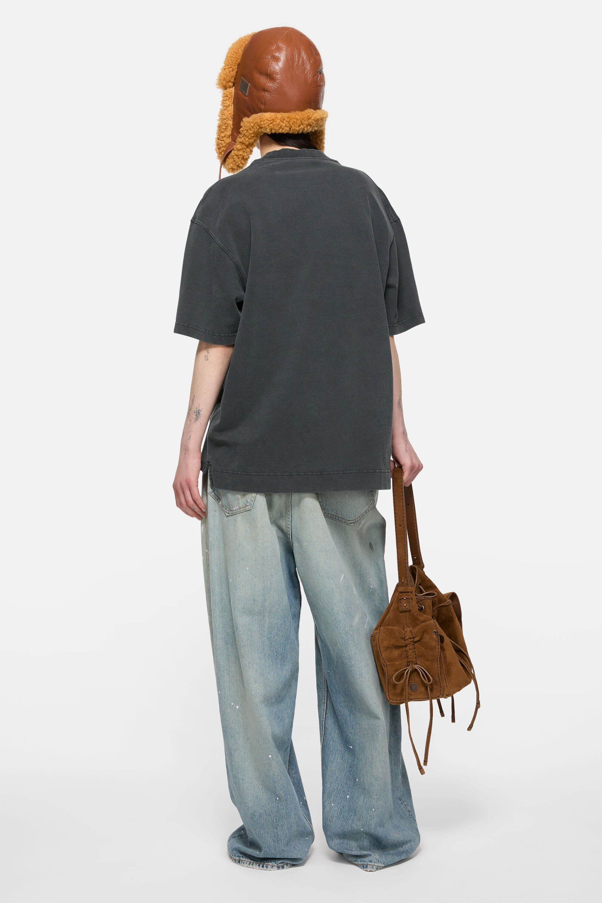 Logo t-shirt - Relaxed fit - Faded black - 3